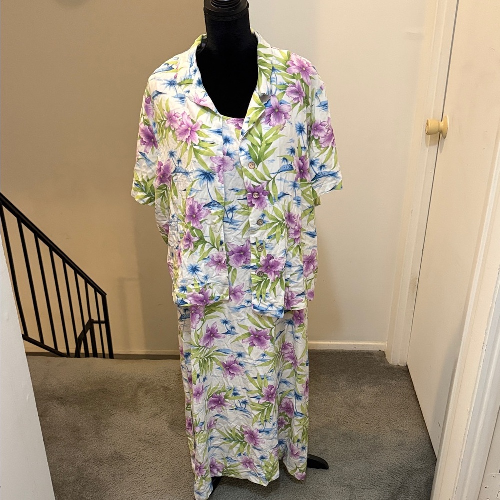 Floral Maxi Dress with Jacket
